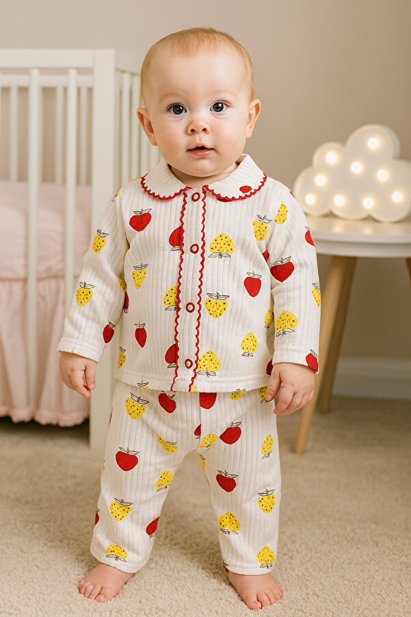 anne dokunuşu gibi KUZUM BEBE Ayıcıklı Organik Yenidoğan Fitilli Kumaş Kız Ve Erkek Bebek 2’li Hastane Çıkışı Pamuk Takım