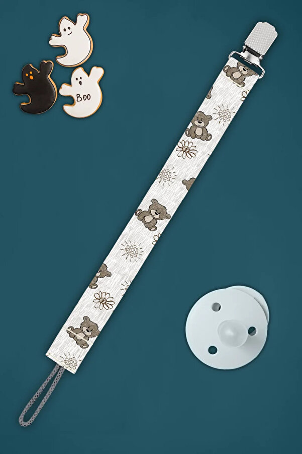 Apptakı Oyuncak Ayı Bebek Emzik Askısı Emzik Zinciri Emzik Tutacağı Emzirme Aksesuarı - EMZ0064