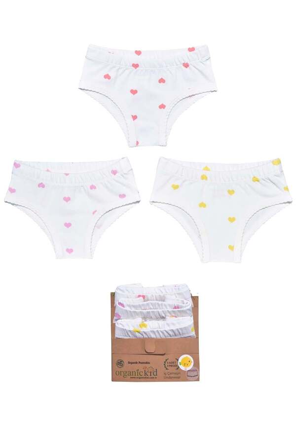 OrganicKid Hearts Kız Çocuk İç Çamaşır Set 3'lü