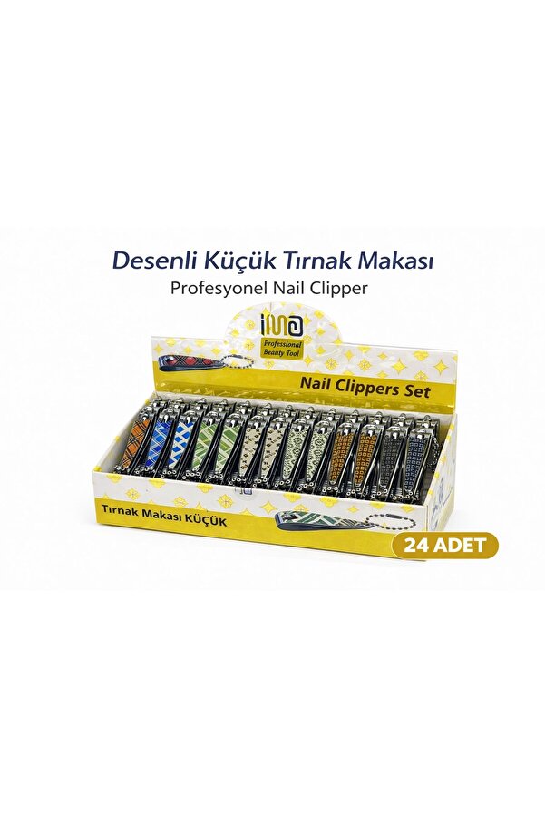 Orqinel Profesyonel Küçük Tırnak Makası Desenli Nail Clipper 24 Adet