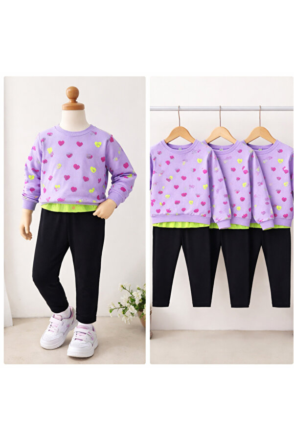 vinezza Kız Çocuk Sweatshirt Eteği Tüllü İkili Takım