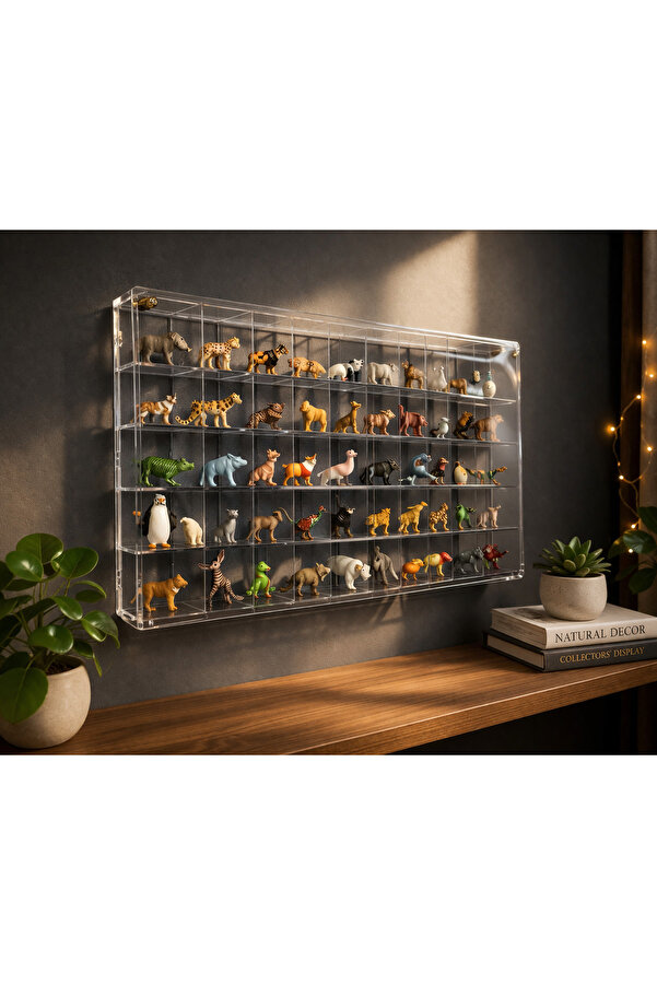 MASTERPOL Kapaklı şeffaf 50li sergileme rafı mini figür miniş yapi taşı lego bricks bloks uyumlu standı