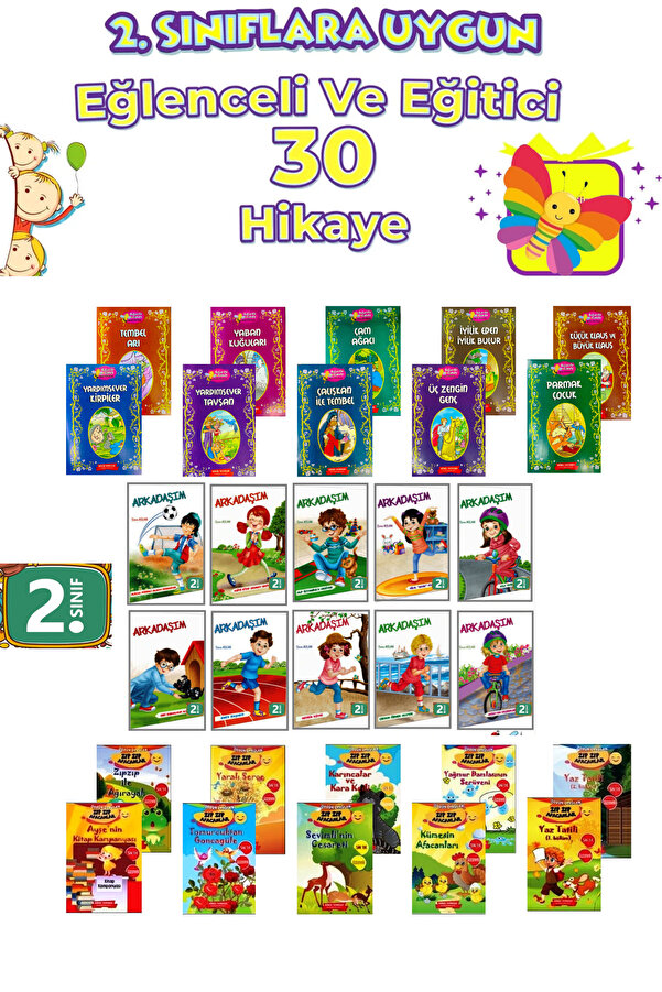 GÖNÜL YAYINCILIK 2. Ve 3.sınıflara Uygun Okumayı Sevdiren Öğretmen Tavsiyeli Okumayı Sevdiren 30'lu Hikaye Seti.