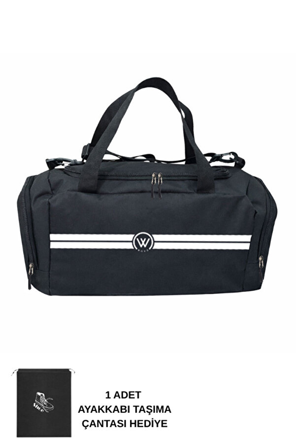 woys Unisex Siyah Bölmeli Sporcu Çantası