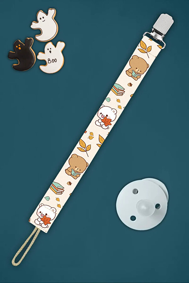 Apptakı Yavru Ayılar Bebek Emzik Askısı Emzik Zinciri Emzik Tutacağı Emzirme Aksesuarı - EMZ0008