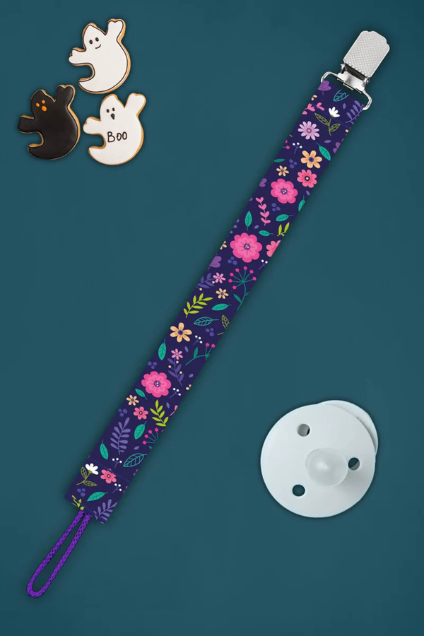 Apptakı Çiçekli Bebek Emzik Askısı Emzik Zinciri Emzik Tutacağı Emzirme Aksesuarı - EMZ0030