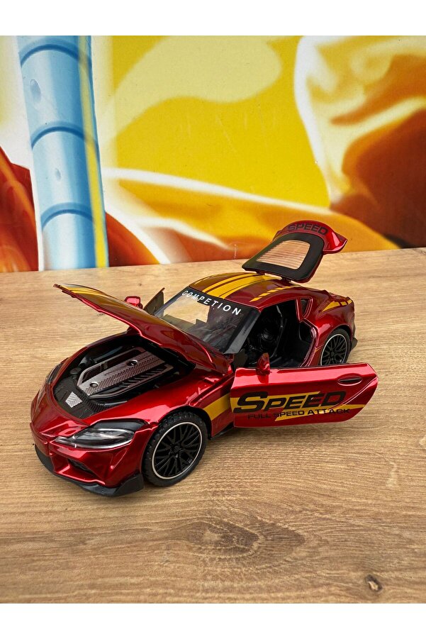 scntoys Metal Oyuncak Araba Toyota Supra Çek Bırak Model Araba Diecast Araba Supra Araba