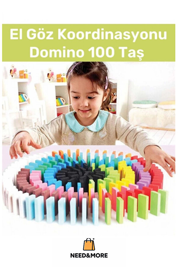 NEED&MORE #Zeka Geliştirici Eğitici El Göz Koordinasyonu Domino 100 Taş