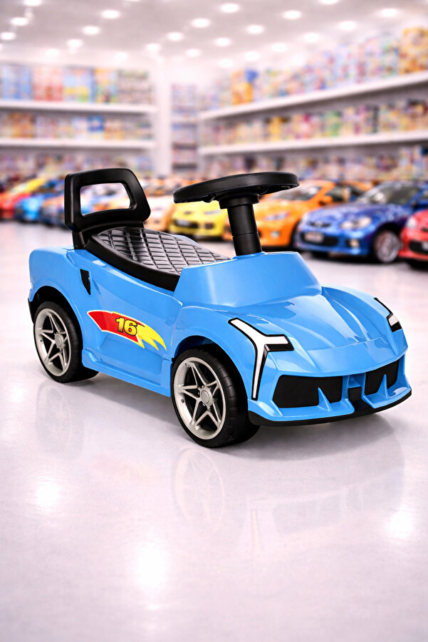 BebeMango Fasty Car Müzikli Bingit Araba – Işıklı, Sesli, Ergonomik Tasarım Çocuk Sürüş Arabası