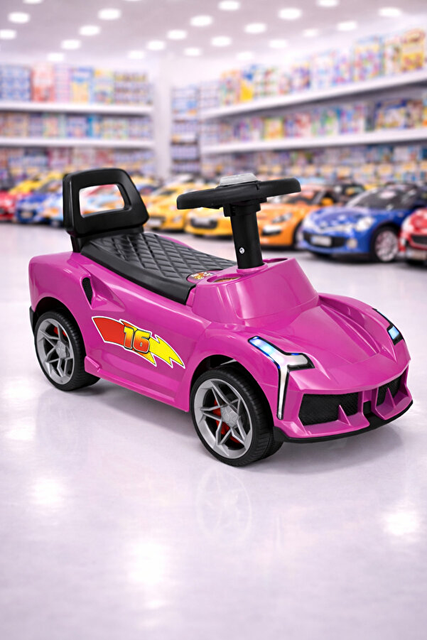 BebeMango Fasty Car Müzikli Bingit Araba – Işıklı, Sesli, Ergonomik Tasarım Çocuk Sürüş Arabası