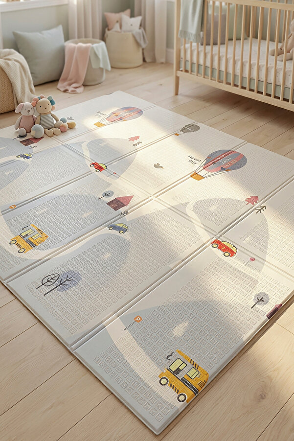 Decomia Home Çift Taraflı Katlanabilir Eğitici & Eğlenceli Çocuk Oyun Halısı Bebek Oyun Matı (150x200 cm)