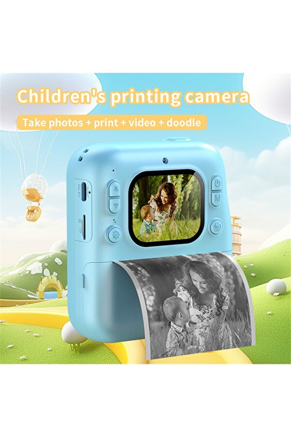 WiderMarkt Anında Baskı Kamera - Printer Kamera / Fotoğraf ve Video Çekme / Eğitici Oyuncak Çocuklar İçin