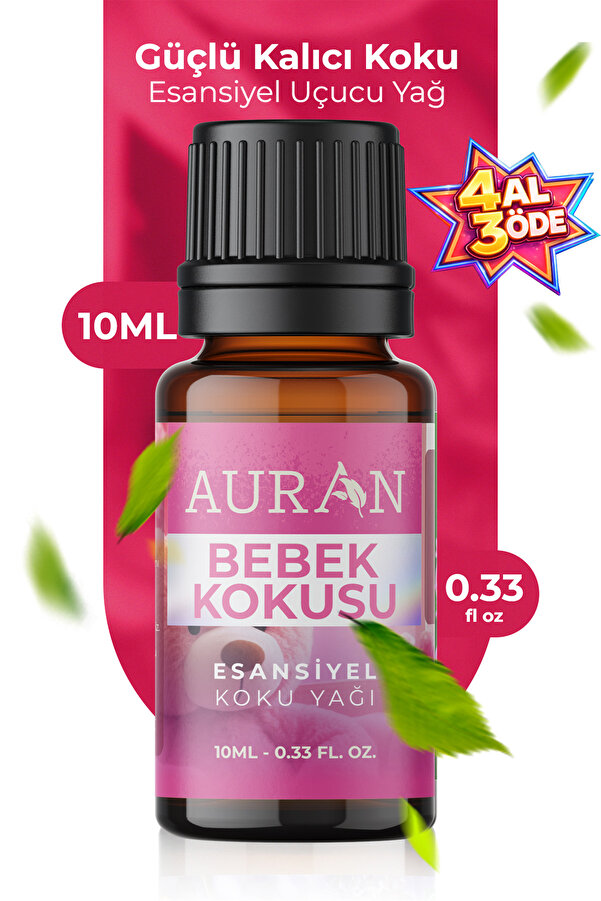AURAN Bebek Kokusu Esansiyel Uçucu Koku Yağı Buhurdanlık Yağı Difüzör Esansı Hobi Esans Ortam Oda 10ml