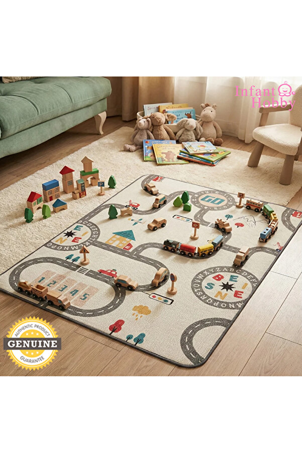 İnfant Hobby İnfant Hooby Premium Rulo Oyun Matı & Oyun Halısı 100x140x1 Cm ( KORUYUCU KENAR BİYELİ)