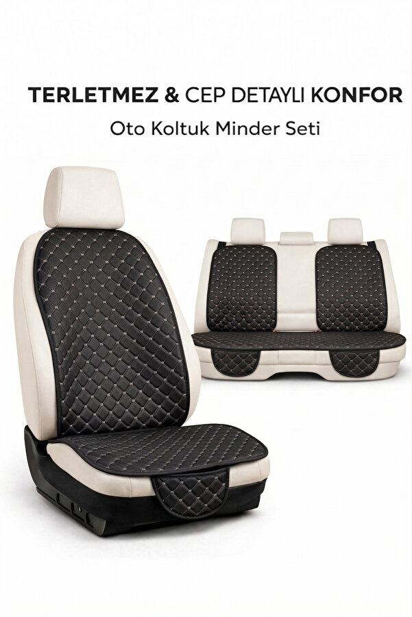 Ecarteks Terletmez Cepli Oto Koltuk Minder Seti Kolay Montaj Universal Koruyucu Kılıf Gümüş