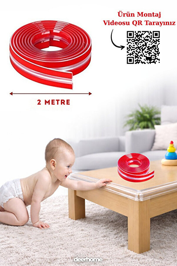 MCA Deerhome Sökülebilir Bebek Çocuk Köşe Koruması Cam Masa Mermer Sehpa Mobilya Köşelik Kenar Koruyucu