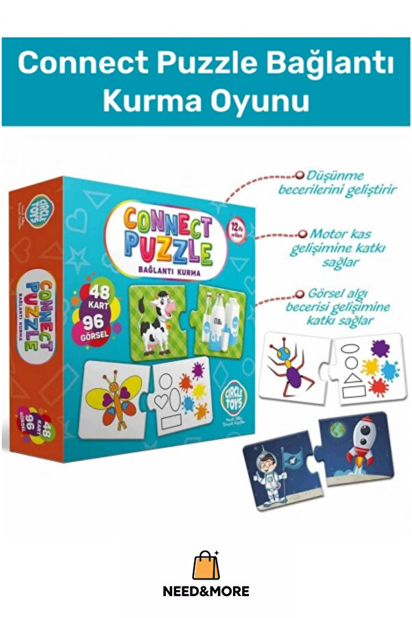 NEED&MORE #Zeka Geliştirici Eğitici Çocuk El Göz Koordinasyonu Connect Puzzle Bağlantı Kurma Oyunu