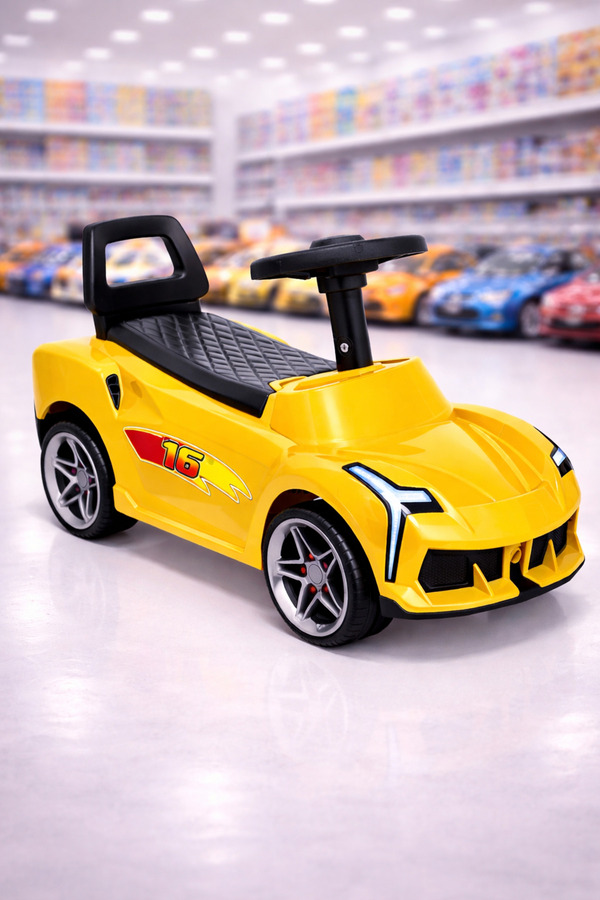 BebeMango Fasty Car Müzikli Bingit Araba – Işıklı, Sesli, Ergonomik Tasarım Çocuk Sürüş Arabası