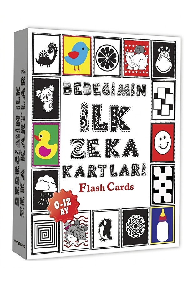 The Monarch Co 0-12 Ay Bebek Zeka ve Gelişim Kartları - Yenidoğan Siyah Beyaz Yüksek Kontrastlı Görsel Eğitim Seti