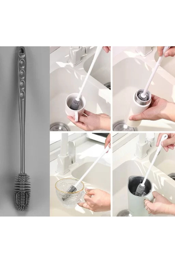 Skygo Uzun Saplı Silikon Biberon ve Kanoz Yıkama Fırçası