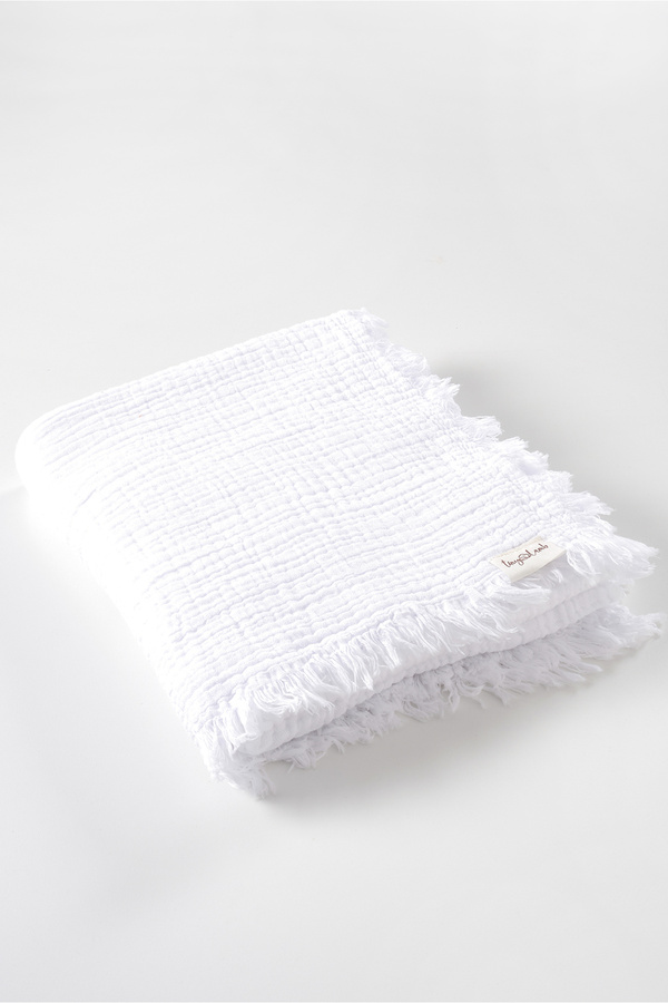 tinylamb 100x120cm Organik 4 Katlı Beyaz Renk Müslin Battaniye Brighton