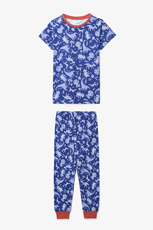 Penti Erkek Çocuk Wild Pamuklu Koyu Mavi Pijama Takımı