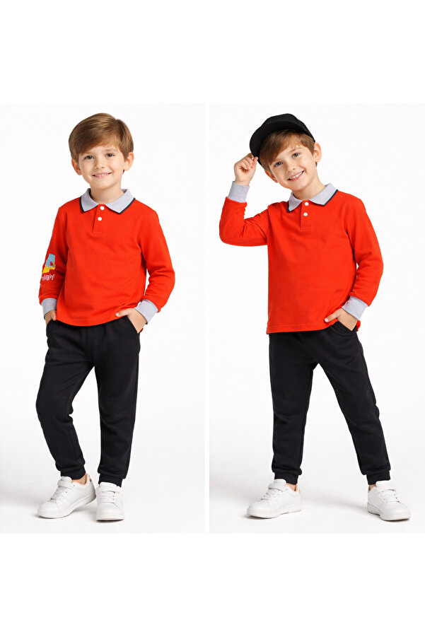 vinezza Renkli Baskılı 1. Kalite Pamuklu Erkek Bebek Takımı