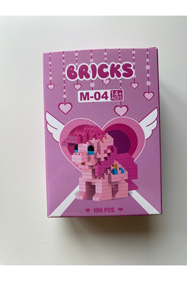 Bricks - Micro-Block Pembe Pony Lego Figür 196 Parça Mini Yapım Seti
