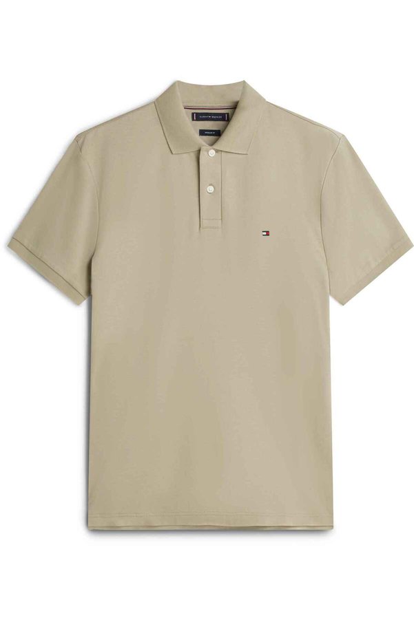 Tommy Hilfiger Men's Brand Logo Green Polo Collar T-Shirt Suitable for Daily Use Mw0Mw39994 M03