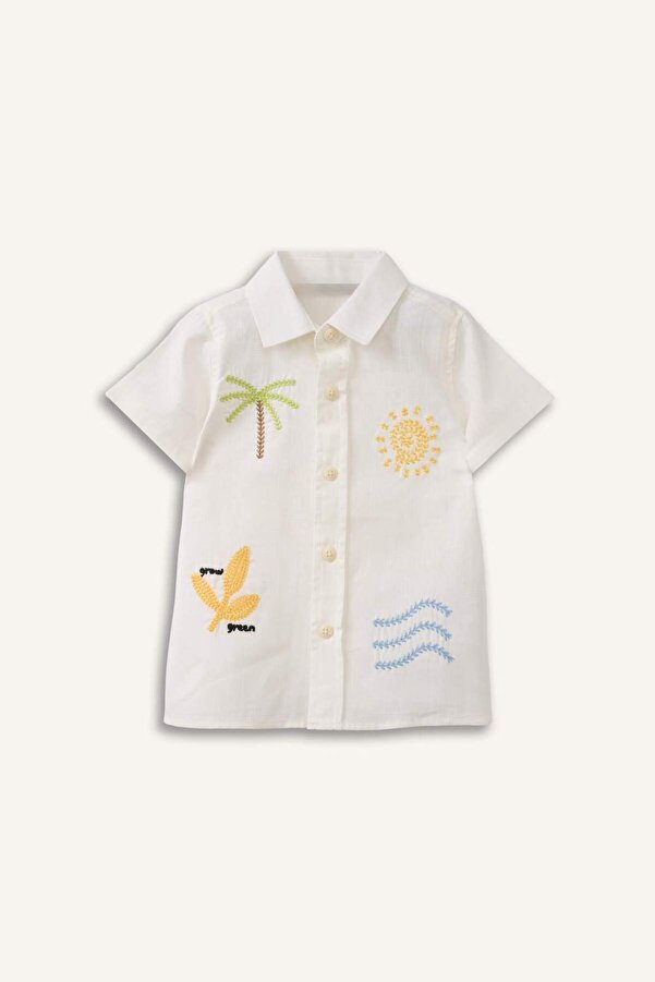 Defacto Tropikal Desenli Gömlek Erkek Bebek H3508A526HS