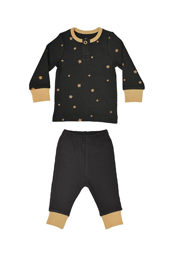 OrganicKid Charmed Erkek Bebek Antrasit Pijama Takımı