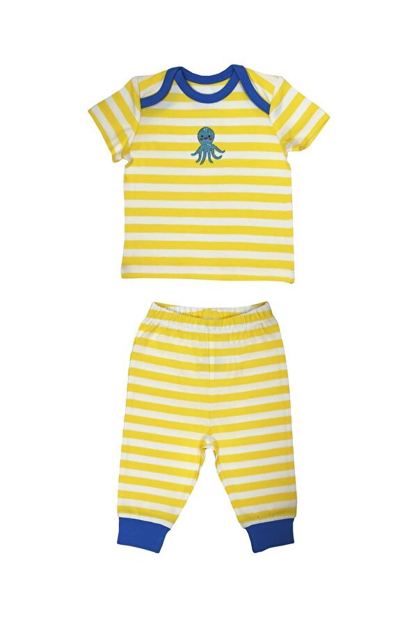 OrganicKid Summer Bebek Sarı Kısa Kol Pijama Takımı