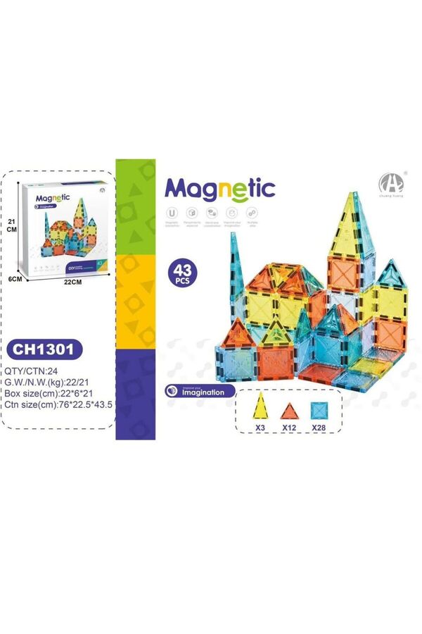 Magnetic Orijinal Blok Chuang Huang 43 parçalı manyetik yapı bloğu seti