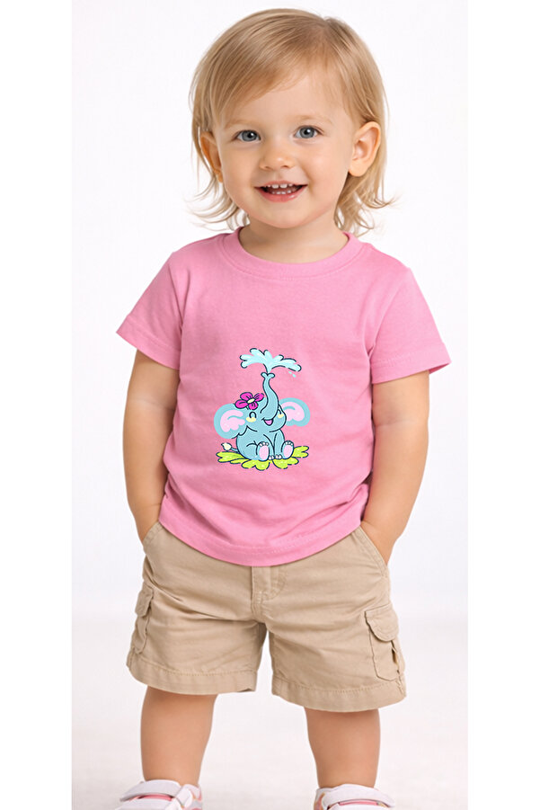 petite pati Pembe Fillwater Bebek Tişört %100 Pamuk Penye Çocuk Tshirt Baskılı