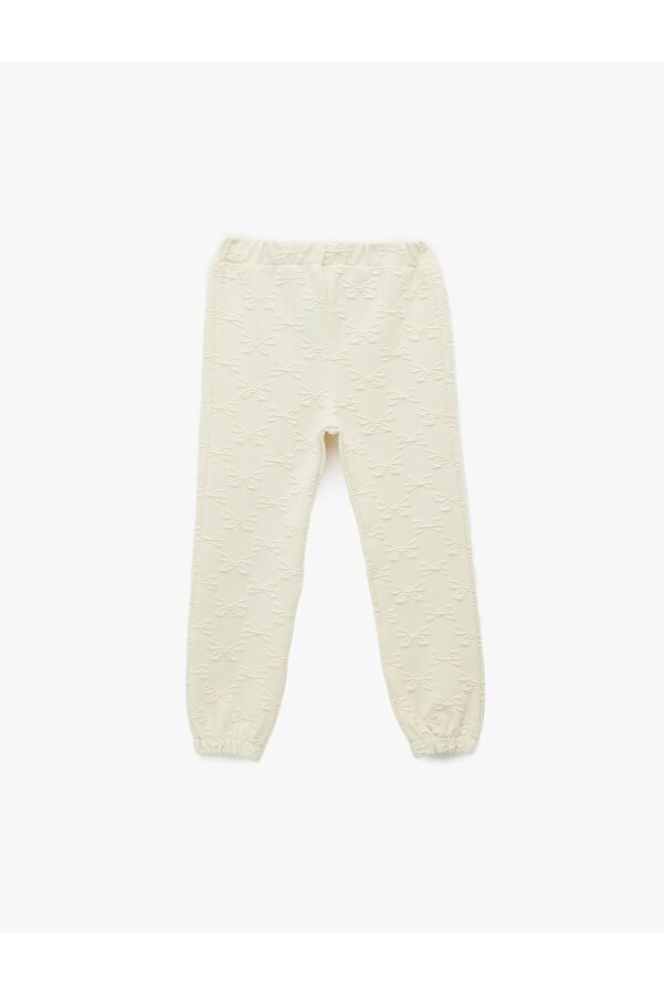 Koton Kız Bebek Fiyonk Desenli Dokulu Jogger Eşofman Altı
