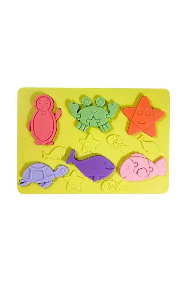 Myra Shop Pastel Renkli Silikon Deniz Hayvanları Puzzle -Çocuk İçin Zeka Geliştirici Eğitici Oyun Matı