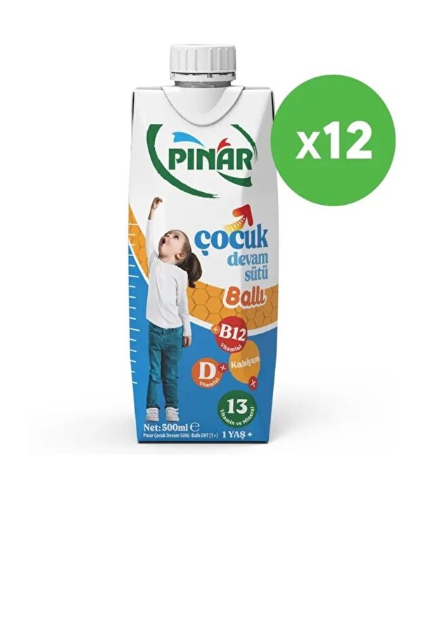 DİĞER1111 Pınar Çocuk Devam Sütü Ballı 500 ml x 12 Adet