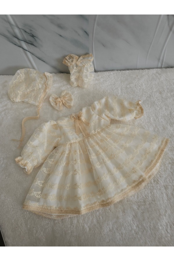 Elwirababyboutiqe dokuma dantel vintage elbise mevlüt seti