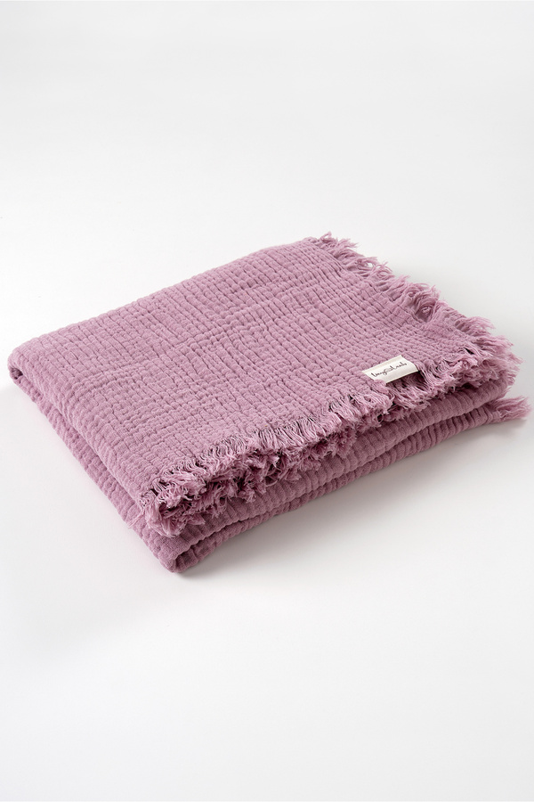 tinylamb Brighton 90x100cm Organik 4 Katlı Mürdüm Renk Müslin Battaniye %100 Pamuk Müslin