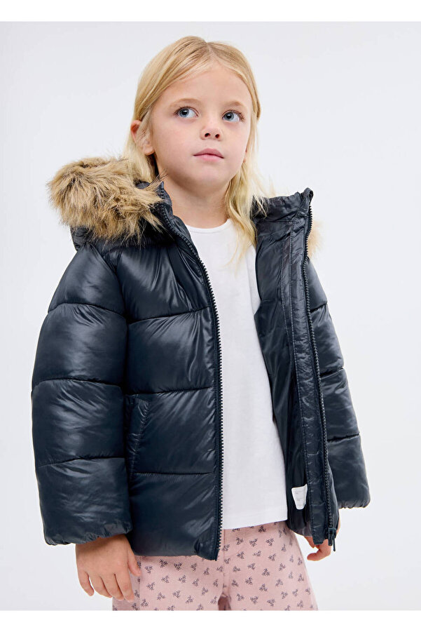 MANGO Baby Kapüşonu suni kürklü anorak