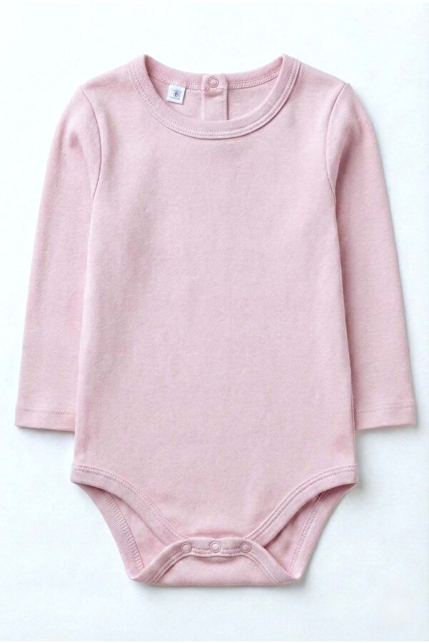 Mnk Baby&Kids Bebek Çıtçıtlı Uzun Kol Zıbın Badi MNK0456 PEMBE