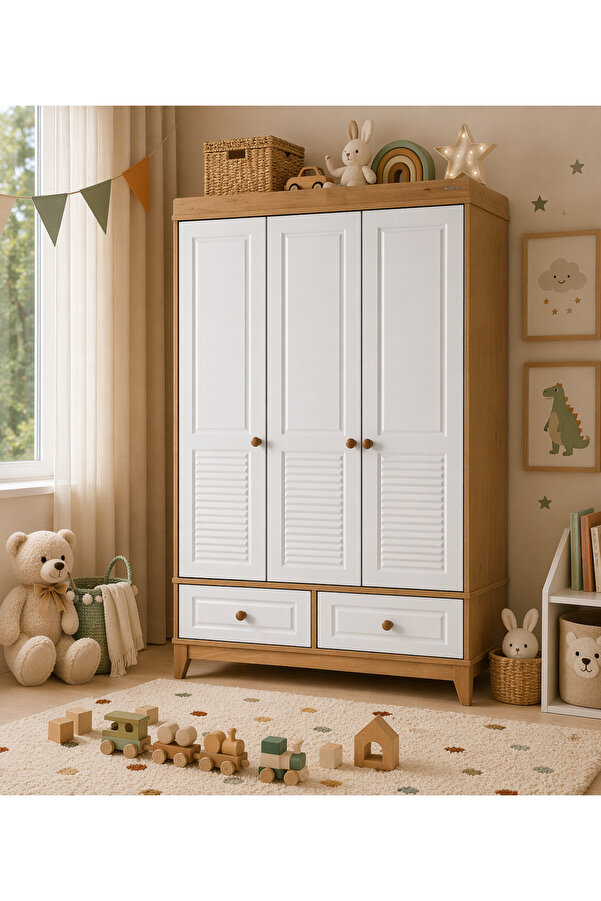 Cozibo Milano 3 Kapılı Dolap, Bebek ve Genç Odası Dolap