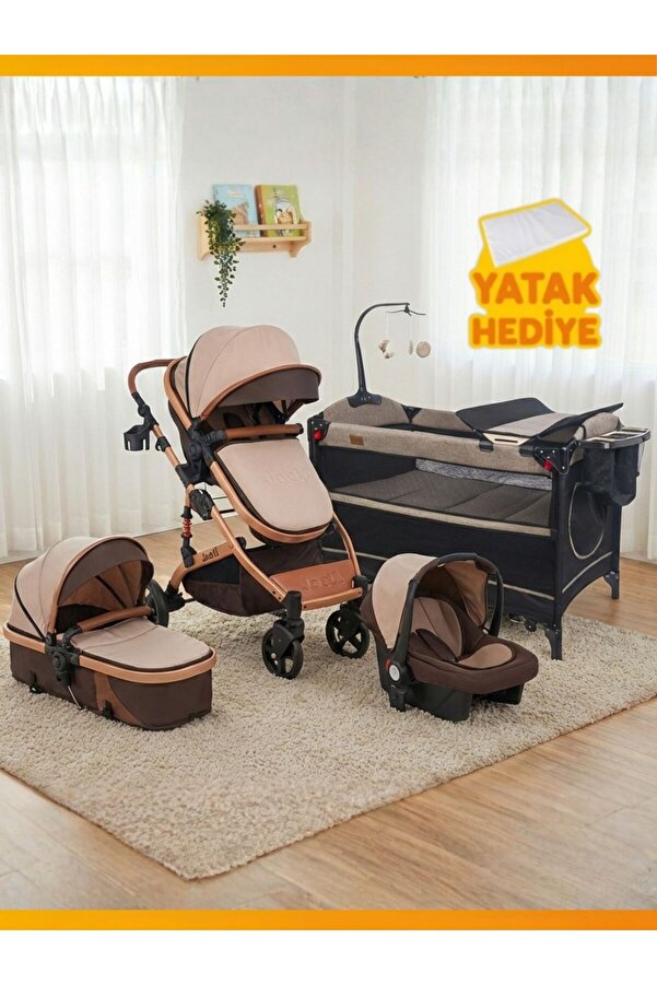 modabebekler Katlanır Park Beşik Anne Yanı Asansörlü Sallanır Sabitlenir Çantalı Dönenceli Bebek Beşiği