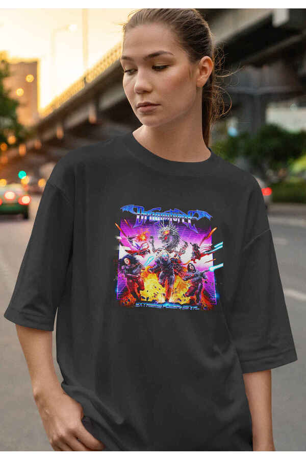 buzagi tasarım ürünleri Dragonforce Digital Print Oversize Unisex T-Shirt