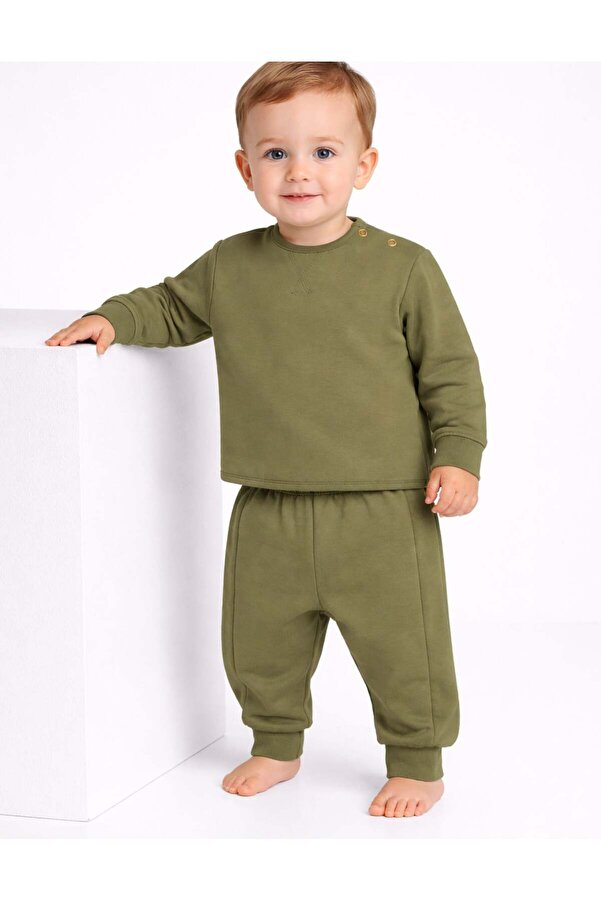 OrganicKid Mix Bebek Haki Eşofman Takımı