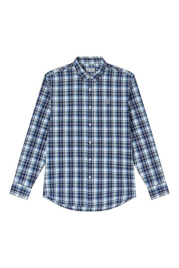 Giordano Men’s Cotton Slim Oxford Shirt with Embroidery
