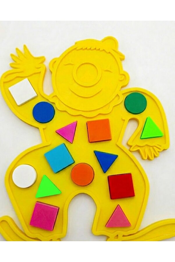 ARCANIUM Eğitici Geometrik Şekiller - Renkli Şekil Eşleştirme - Zeka Geliştirici Çocuk Puzzle -SARI