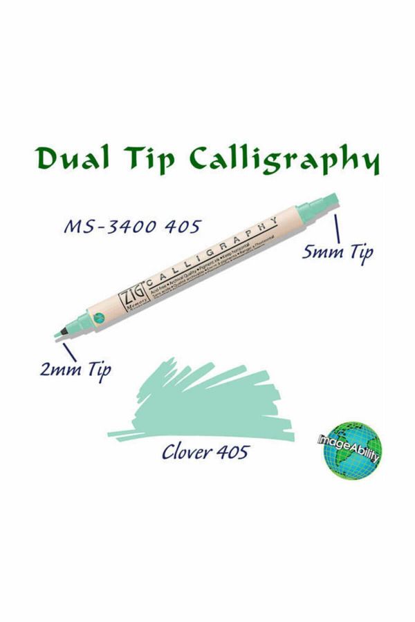 Zig-Calligraphy Double Ended Calligraphy Pen 2 mm + 5 mm 405 Clover 1