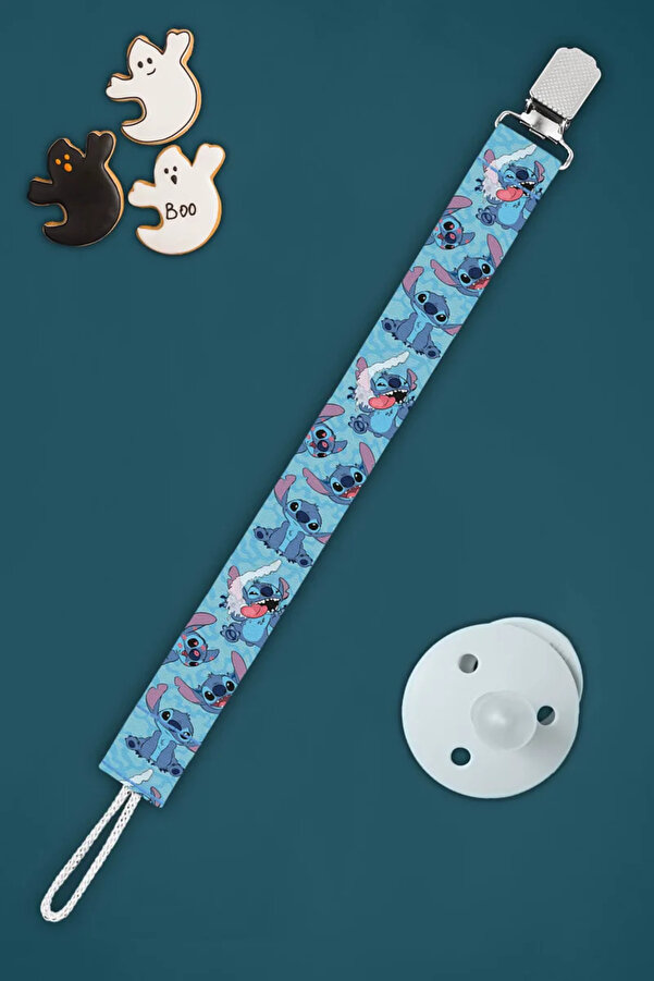 Apptakı Desenli Bebek Emzik Askısı - Emzik Zinciri & Emzik Tutacağı | Şık Emzirme Aksesuarı - EMZ0045