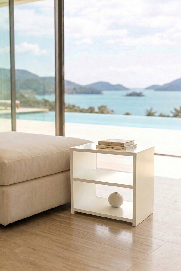 Genel Markalar Bölmeli Yatak Odası Komodini Beyaz